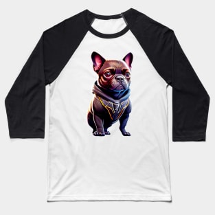 Frenchie in Sleek Feline Attire Version 3 Baseball T-Shirt